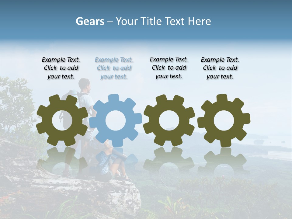 Cliff Woman Sitting PowerPoint Template