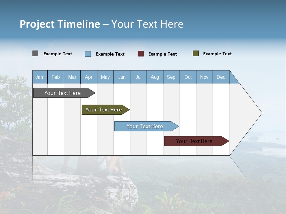 Cliff Woman Sitting PowerPoint Template