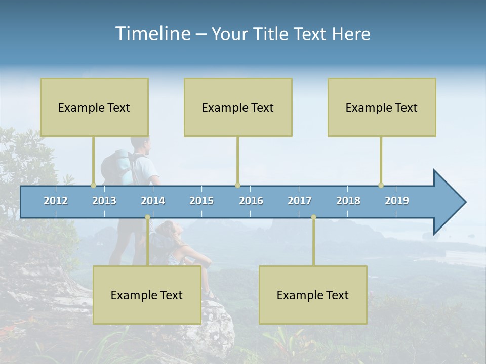 Cliff Woman Sitting PowerPoint Template