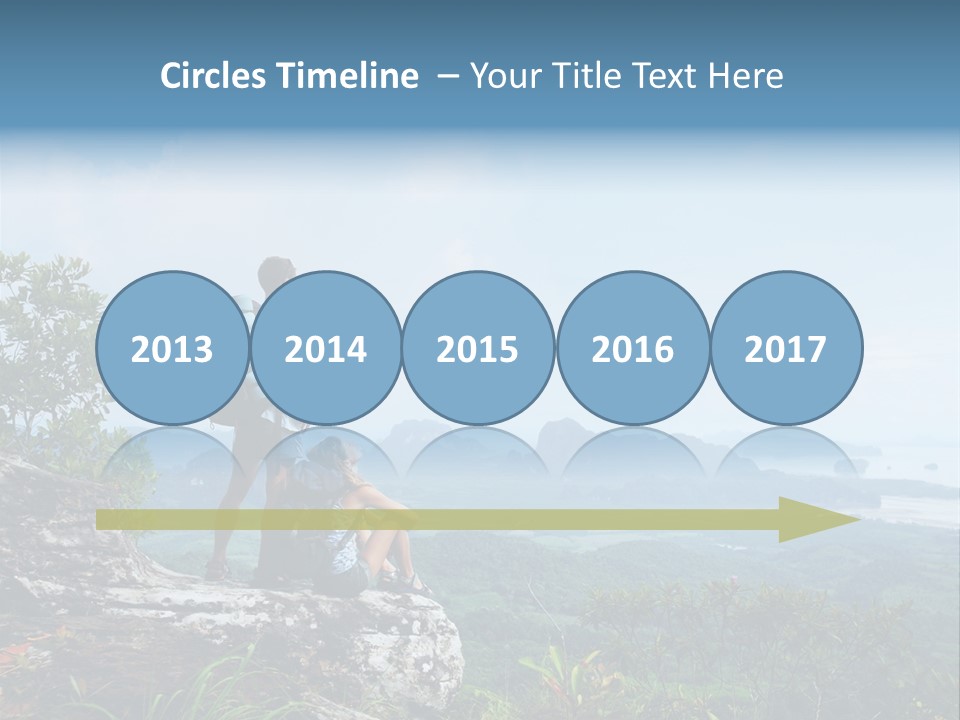 Cliff Woman Sitting PowerPoint Template