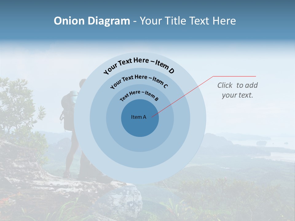 Cliff Woman Sitting PowerPoint Template