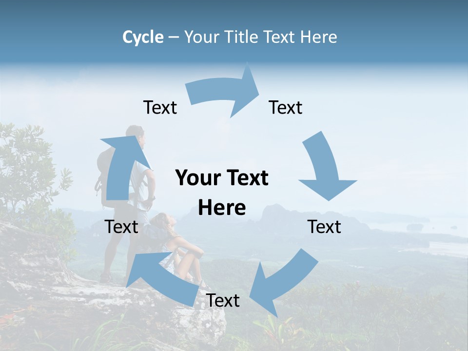 Cliff Woman Sitting PowerPoint Template