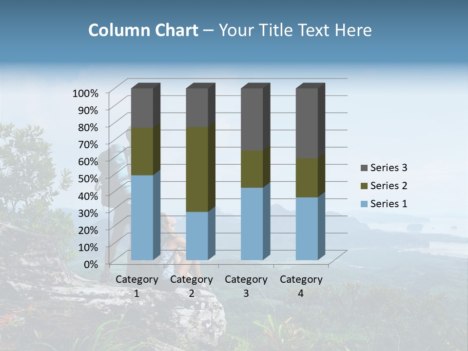 Cliff Woman Sitting PowerPoint Template