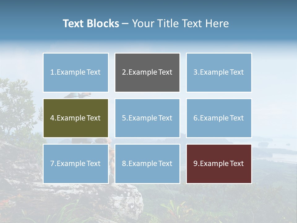 Cliff Woman Sitting PowerPoint Template