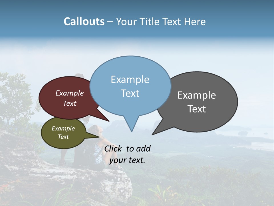 Cliff Woman Sitting PowerPoint Template