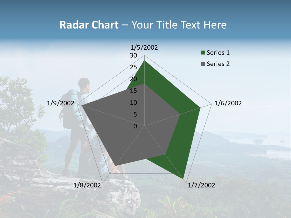 Cliff Woman Sitting PowerPoint Template