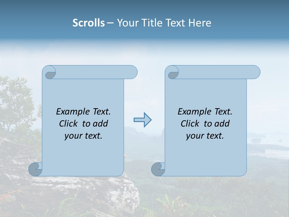 Cliff Woman Sitting PowerPoint Template