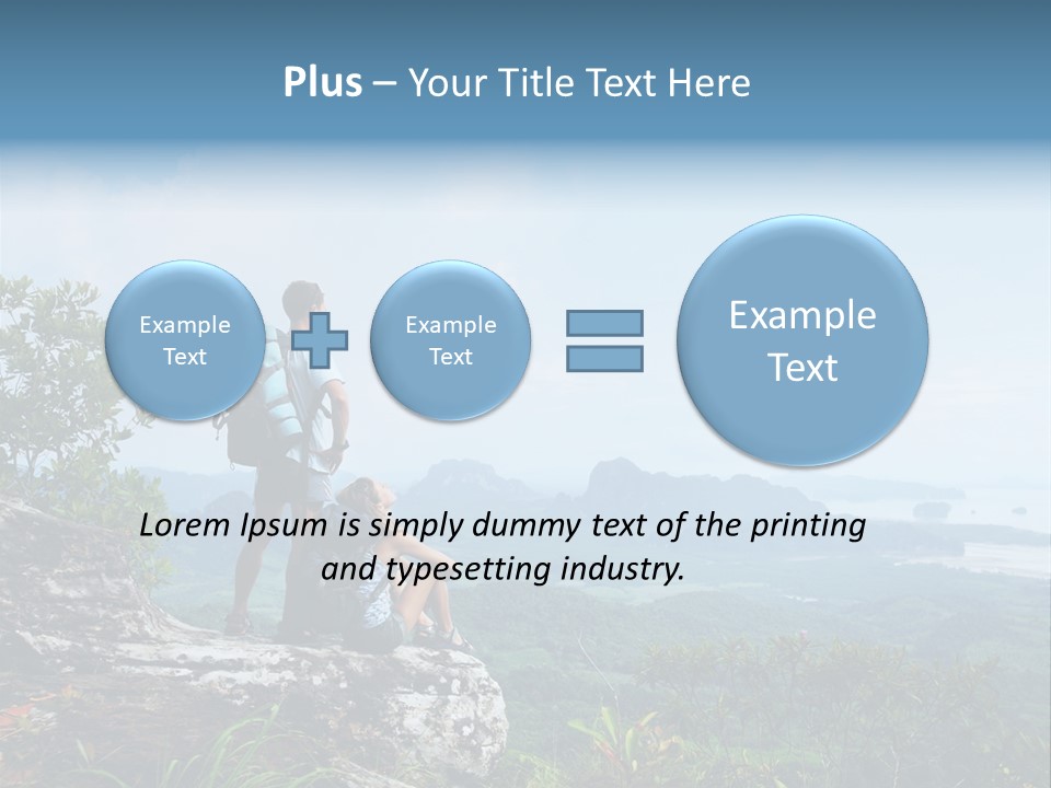 Cliff Woman Sitting PowerPoint Template