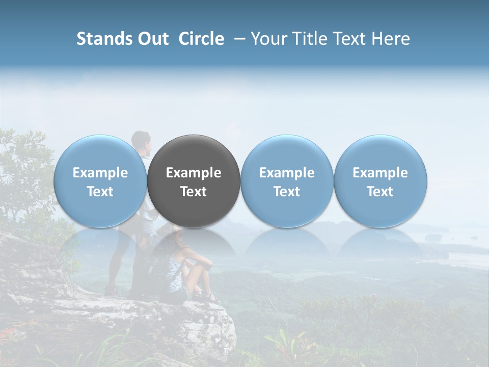 Cliff Woman Sitting PowerPoint Template