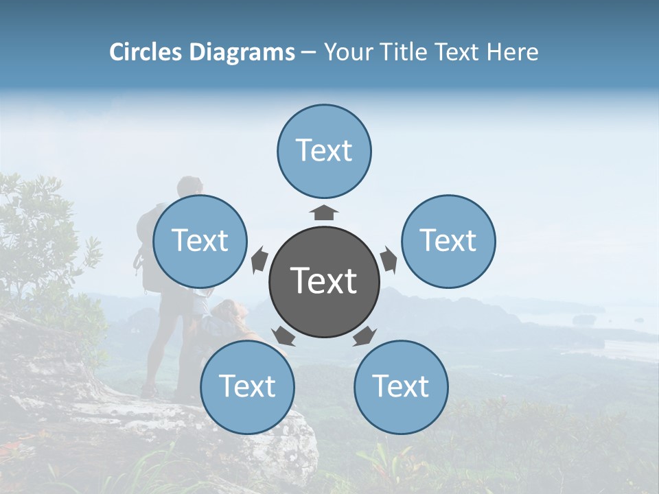 Cliff Woman Sitting PowerPoint Template