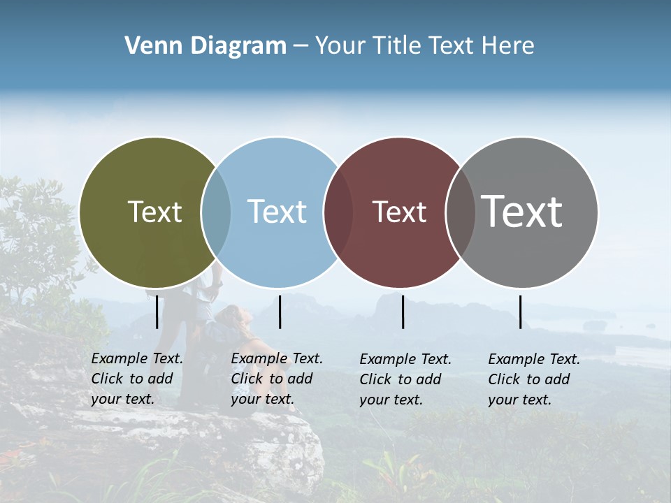 Cliff Woman Sitting PowerPoint Template