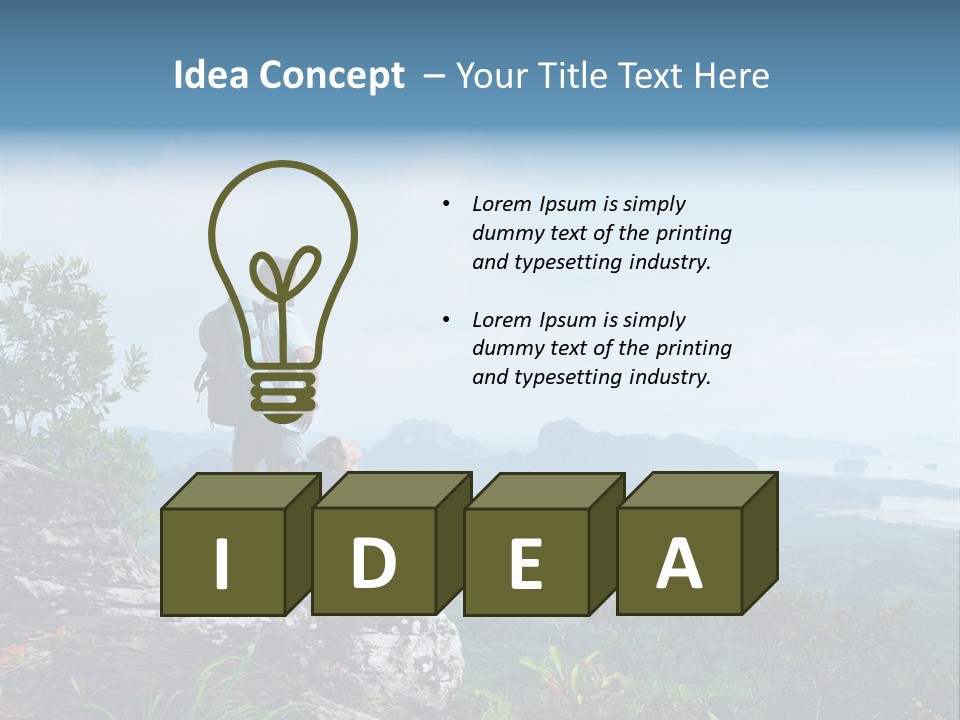 Cliff Woman Sitting PowerPoint Template