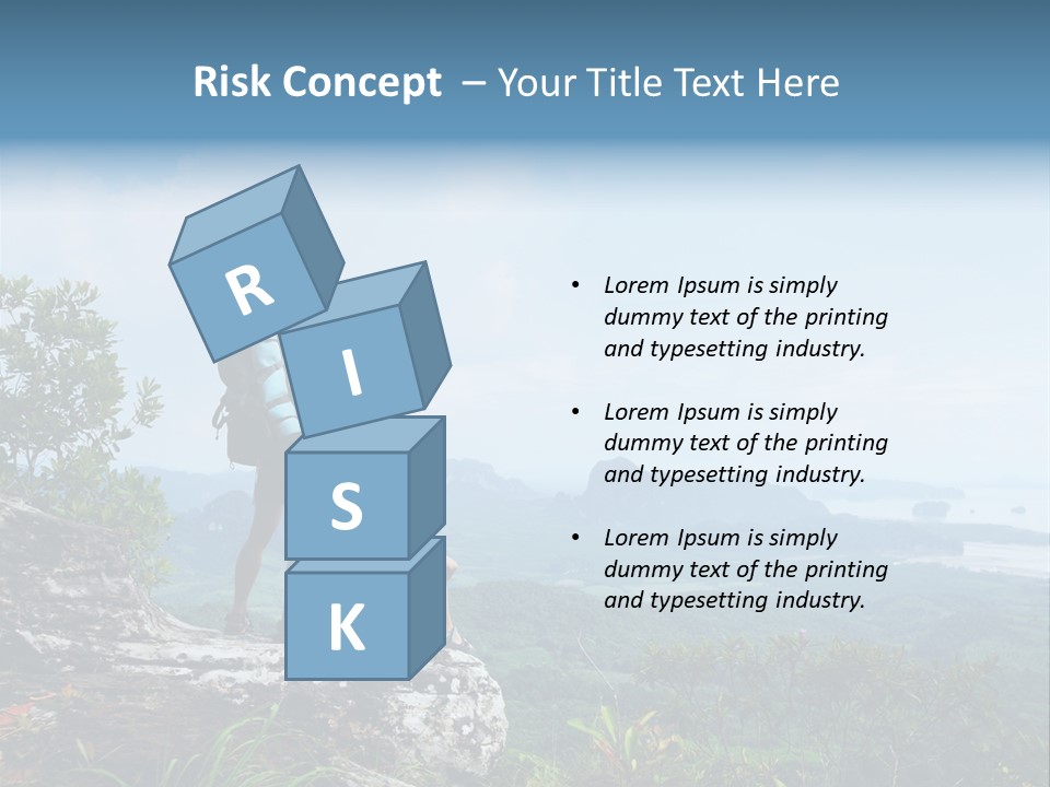 Cliff Woman Sitting PowerPoint Template