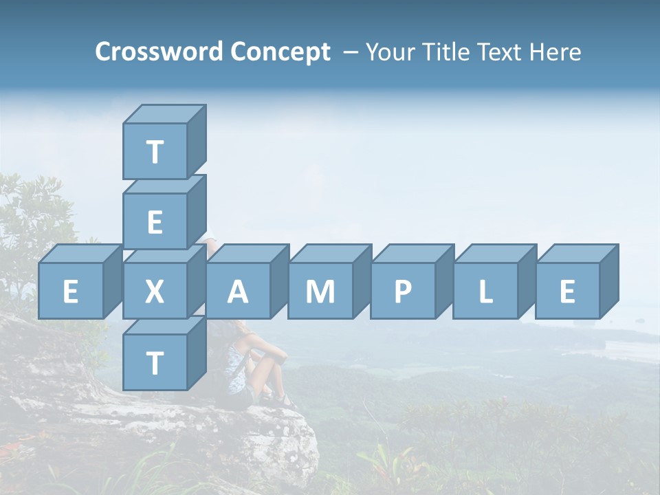 Cliff Woman Sitting PowerPoint Template