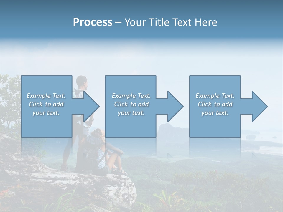 Cliff Woman Sitting PowerPoint Template