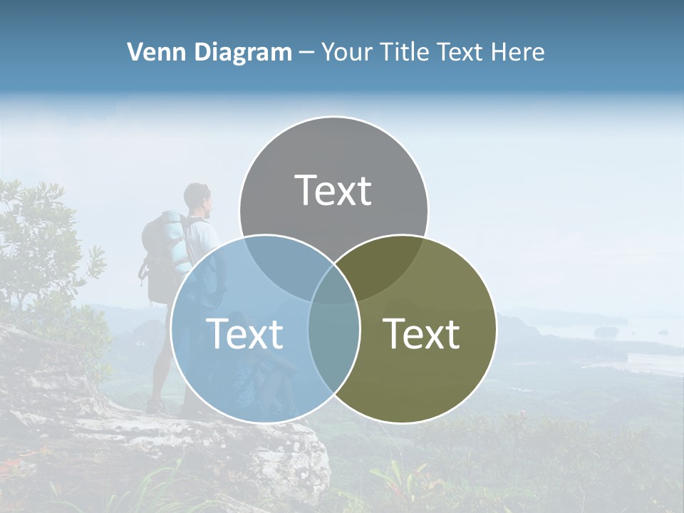 Cliff Woman Sitting PowerPoint Template