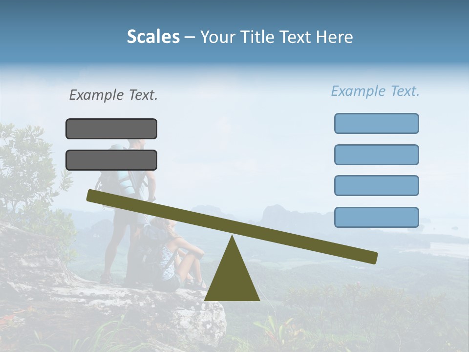 Cliff Woman Sitting PowerPoint Template