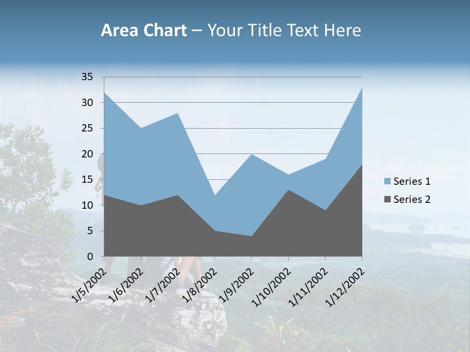 Cliff Woman Sitting PowerPoint Template