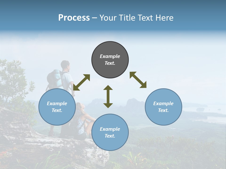 Cliff Woman Sitting PowerPoint Template