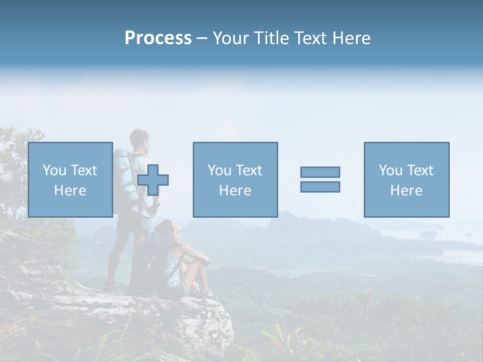 Cliff Woman Sitting PowerPoint Template