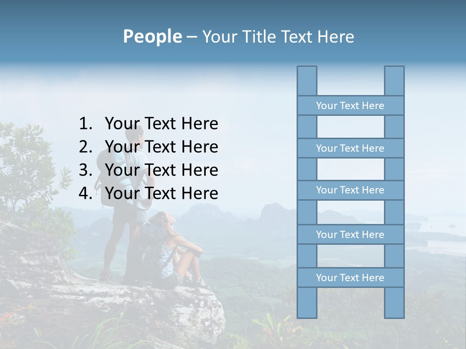 Cliff Woman Sitting PowerPoint Template