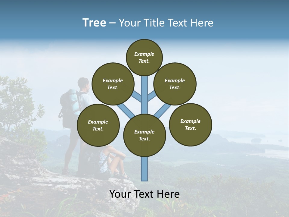 Cliff Woman Sitting PowerPoint Template