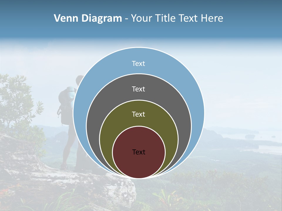 Cliff Woman Sitting PowerPoint Template