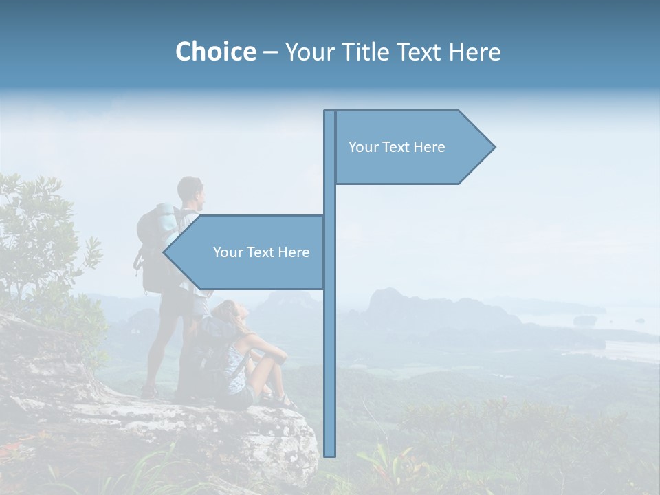 Cliff Woman Sitting PowerPoint Template