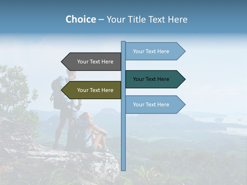 Cliff Woman Sitting PowerPoint Template