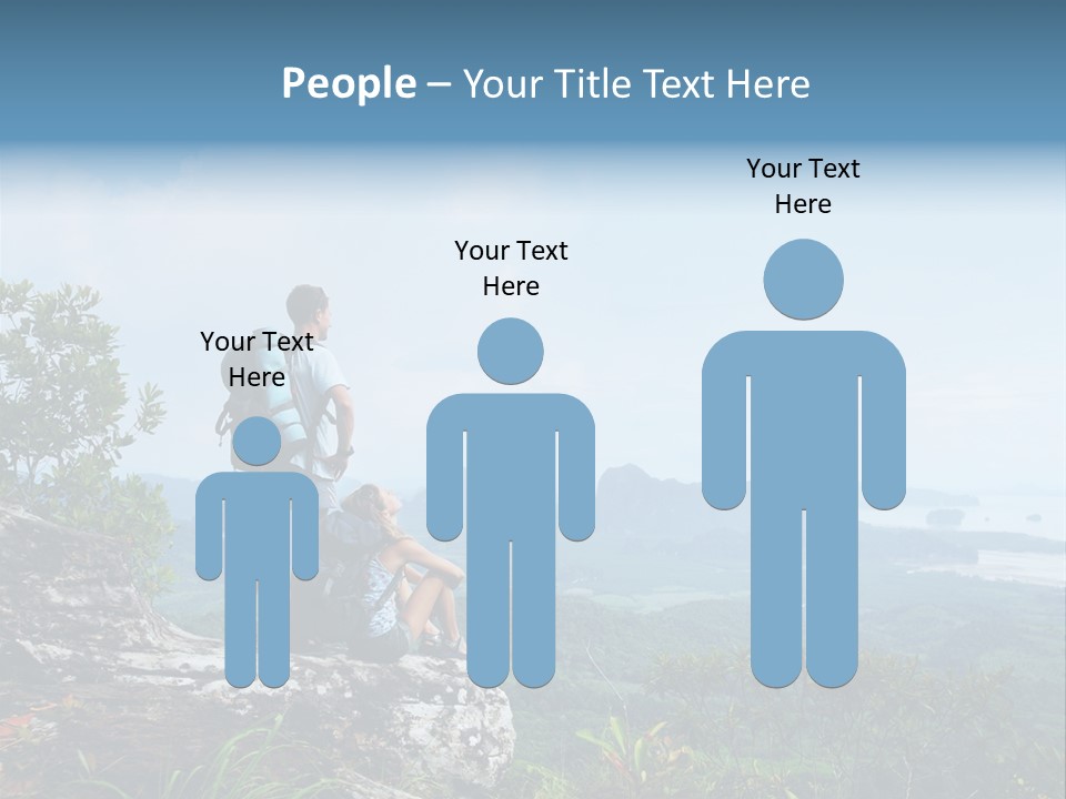 Cliff Woman Sitting PowerPoint Template