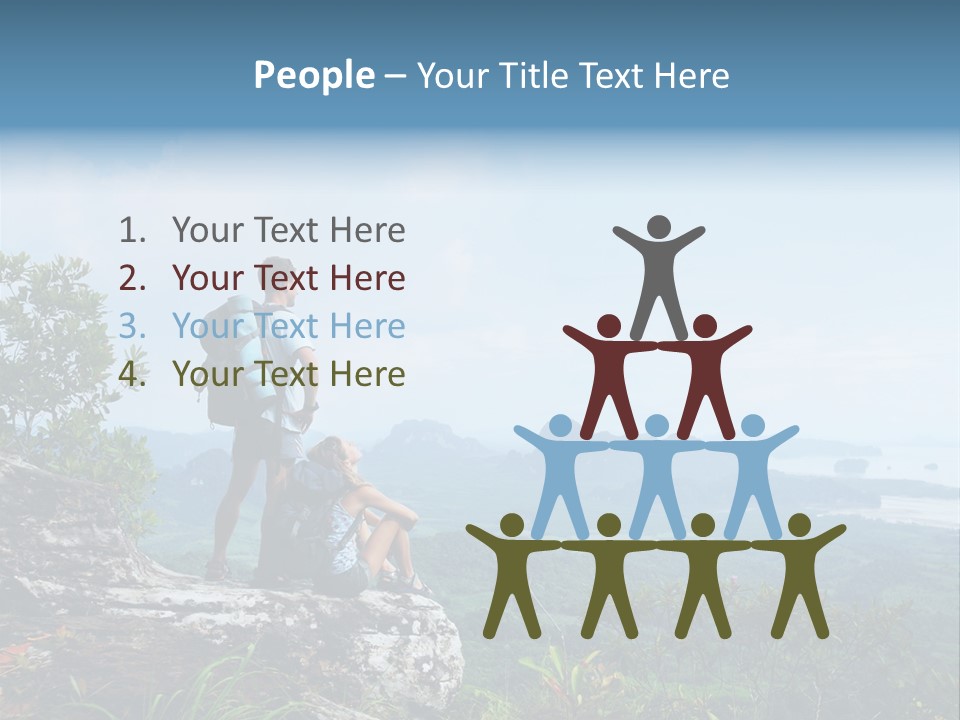 Cliff Woman Sitting PowerPoint Template