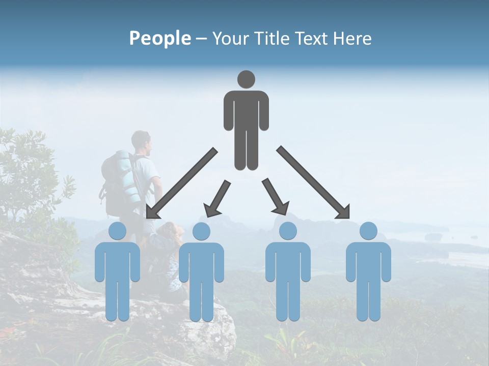 Cliff Woman Sitting PowerPoint Template