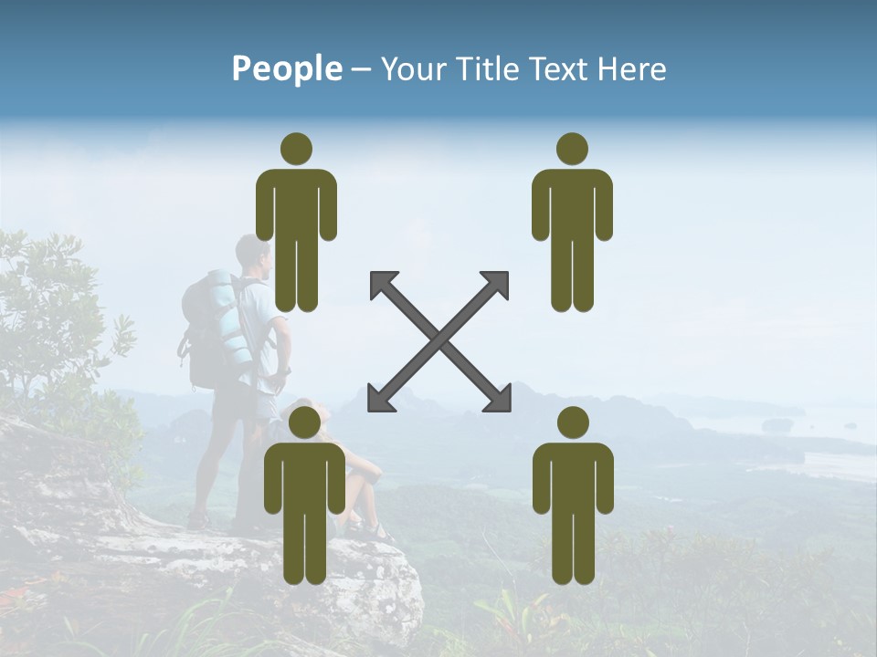 Cliff Woman Sitting PowerPoint Template