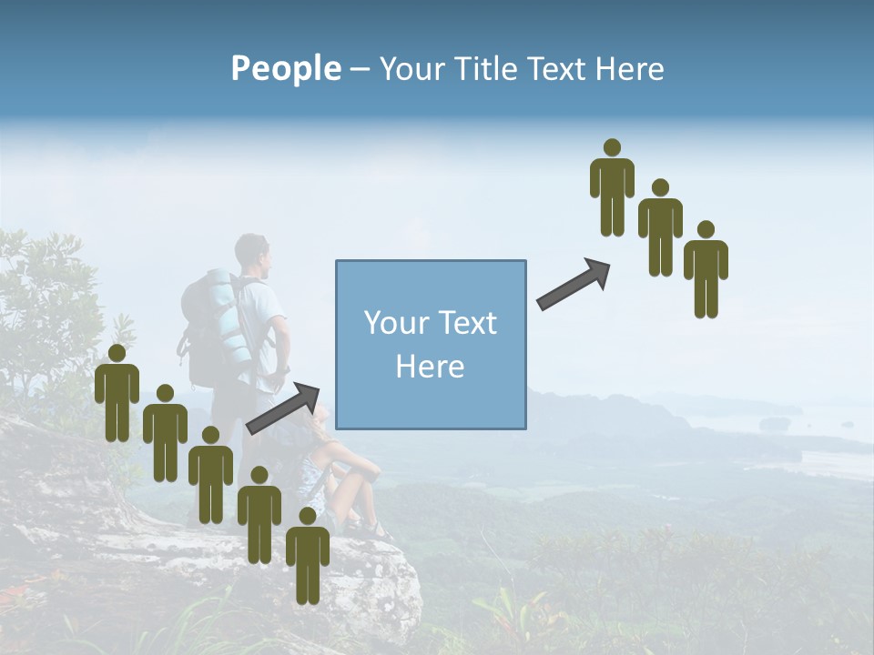 Cliff Woman Sitting PowerPoint Template