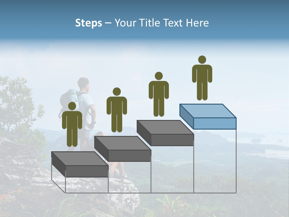 Cliff Woman Sitting PowerPoint Template