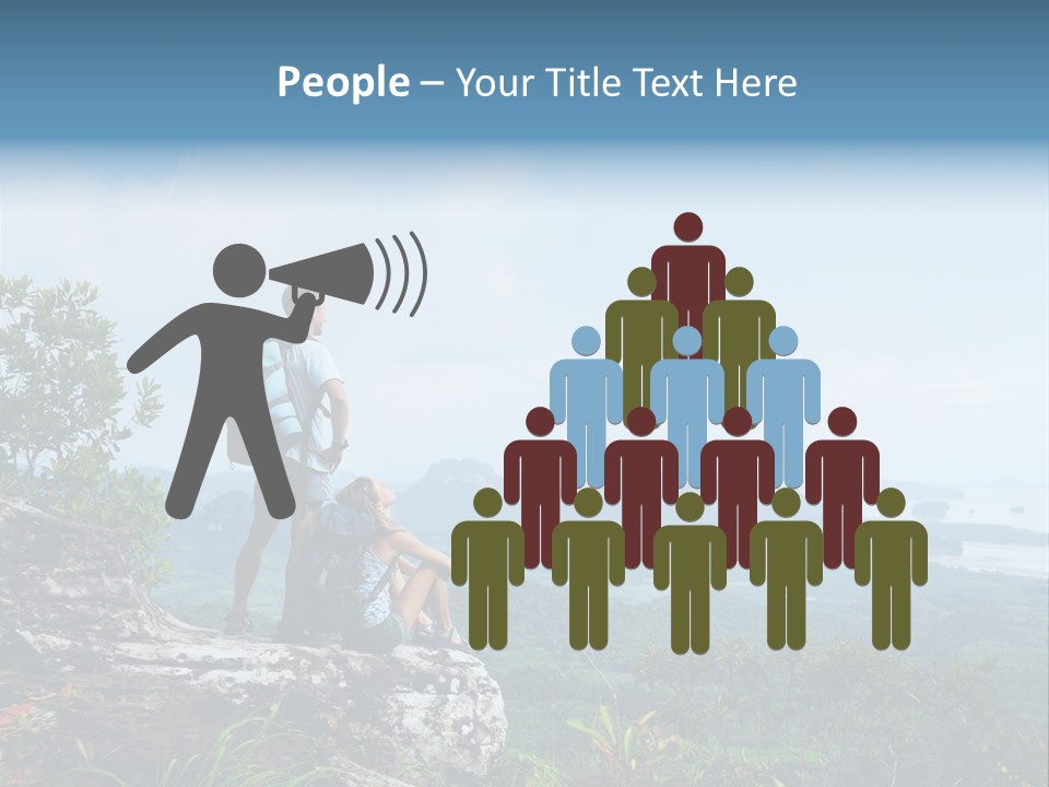 Cliff Woman Sitting PowerPoint Template