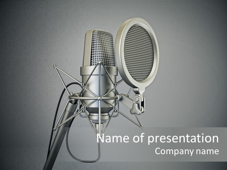 Global Microphone Over PowerPoint Template