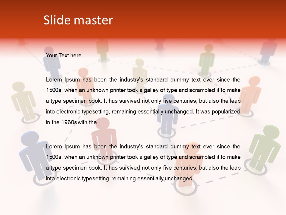 Social Network Data Structure Silhouette People Standing PowerPoint Template