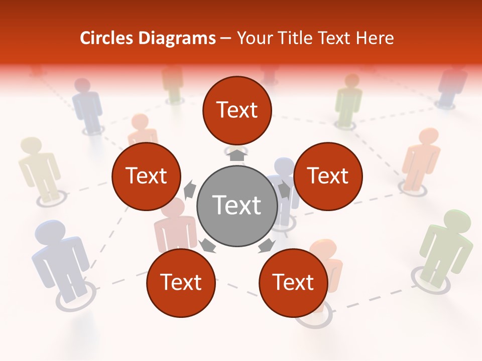 Social Network Data Structure Silhouette People Standing PowerPoint Template