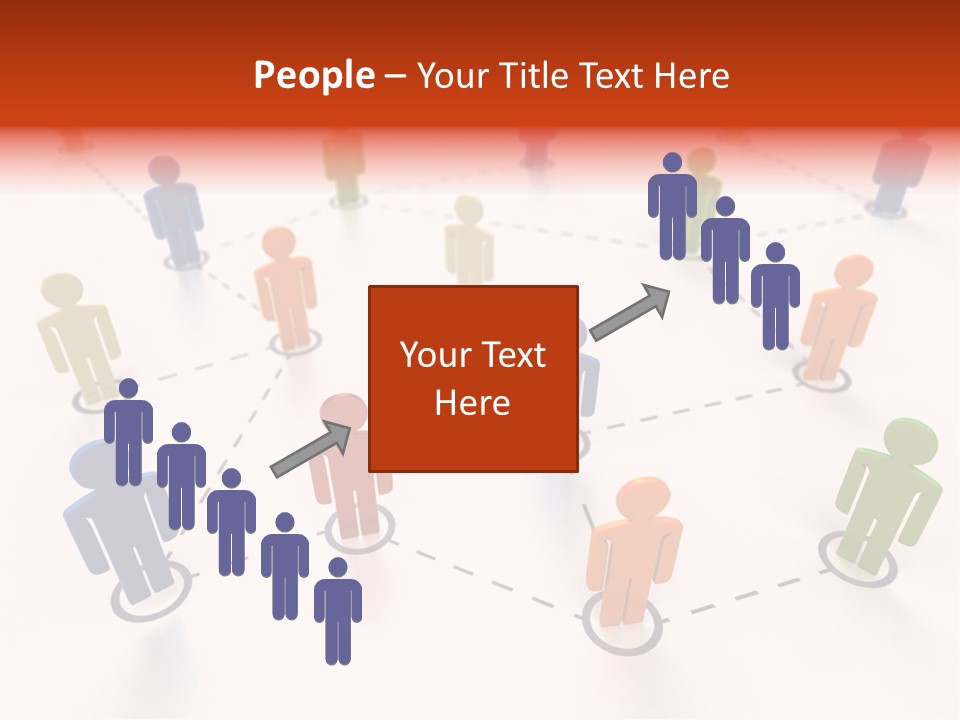 Social Network Data Structure Silhouette People Standing PowerPoint Template