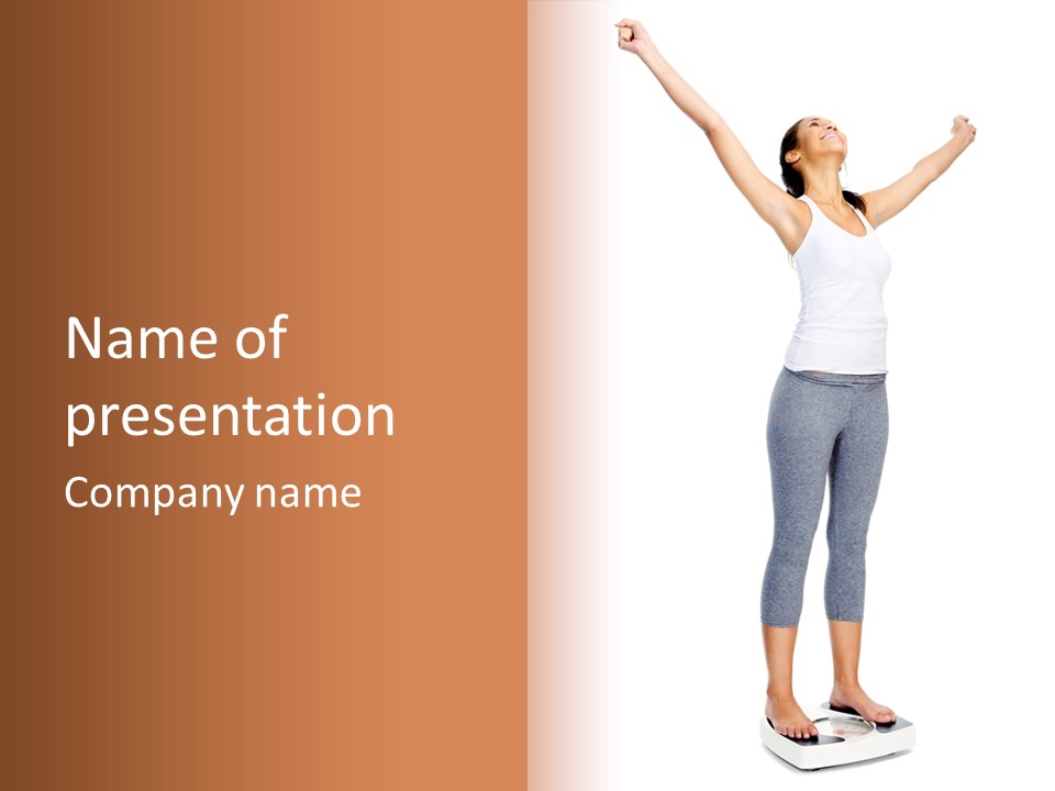 Female Success Isolated PowerPoint Template