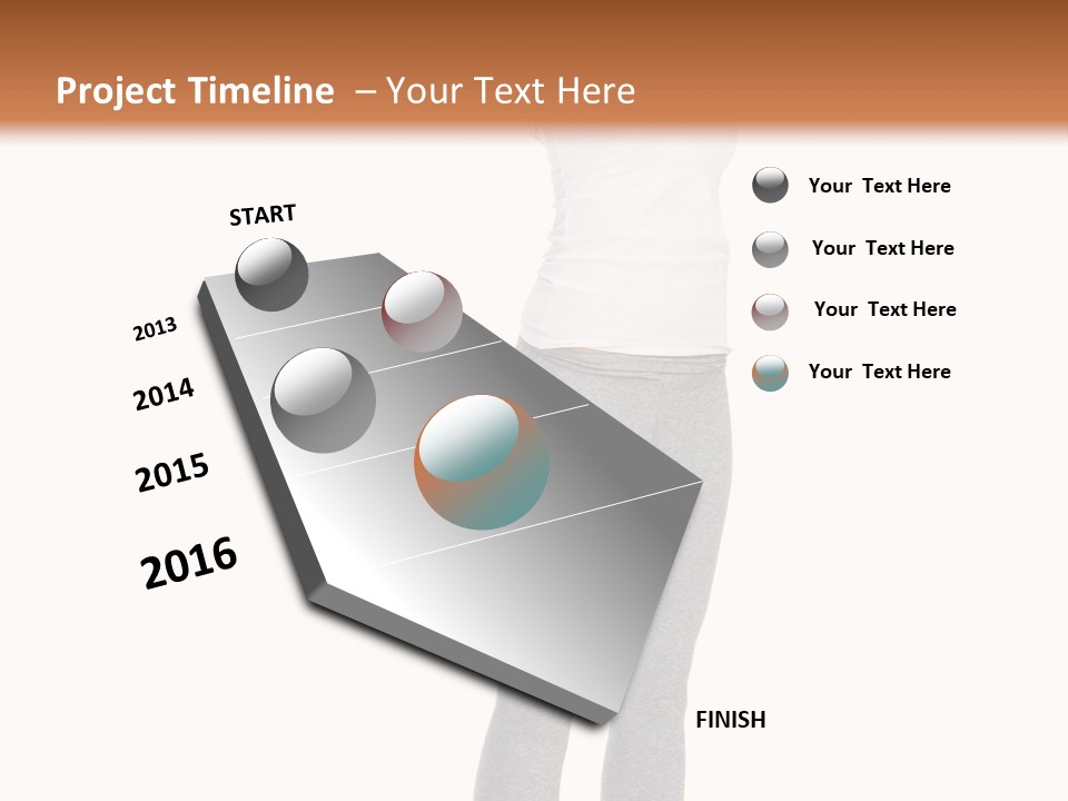 Female Success Isolated PowerPoint Template