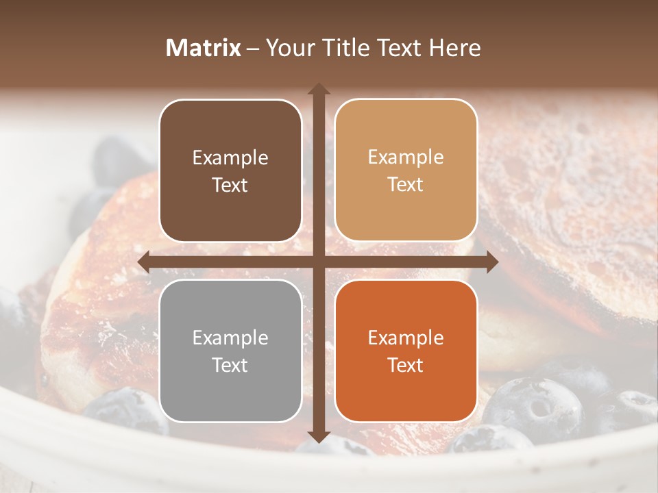 A White Bowl Filled With Pancakes And Blueberries PowerPoint Template