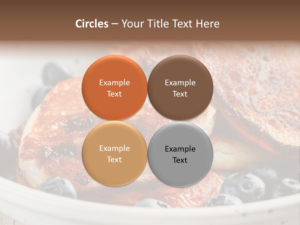 A White Bowl Filled With Pancakes And Blueberries PowerPoint Template