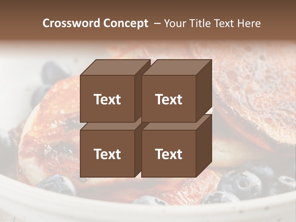 A White Bowl Filled With Pancakes And Blueberries PowerPoint Template