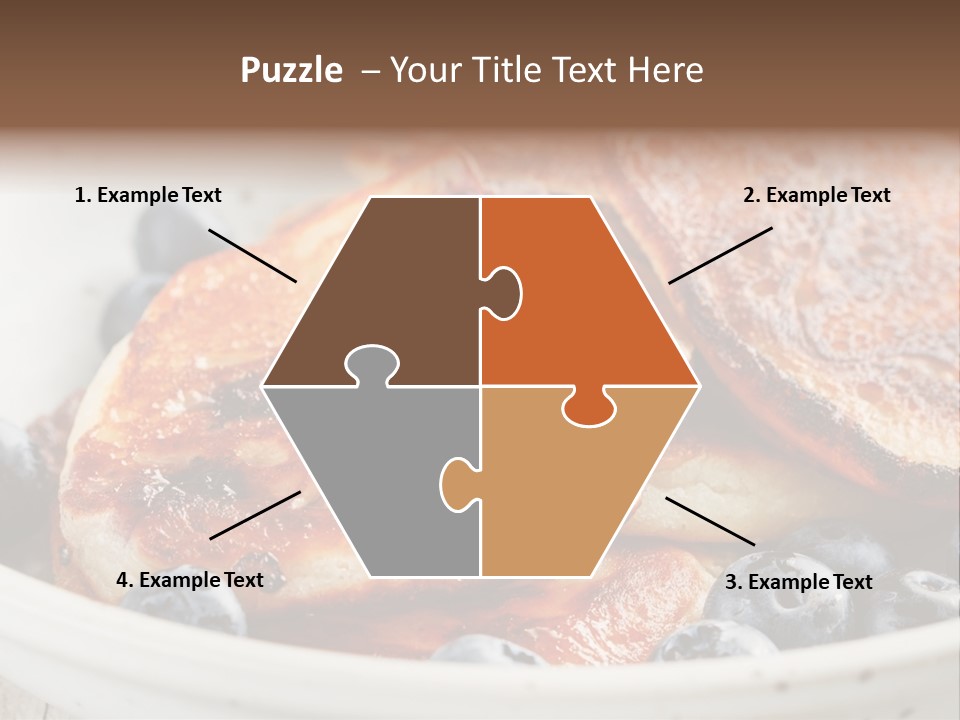 A White Bowl Filled With Pancakes And Blueberries PowerPoint Template