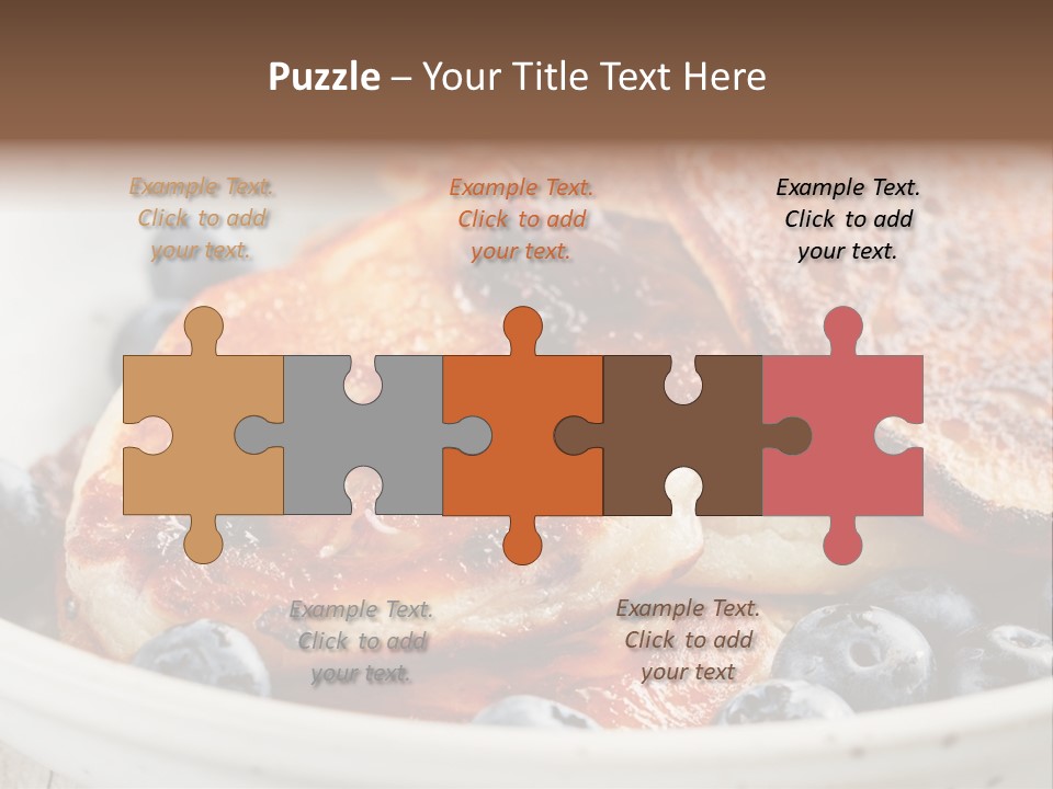 A White Bowl Filled With Pancakes And Blueberries PowerPoint Template