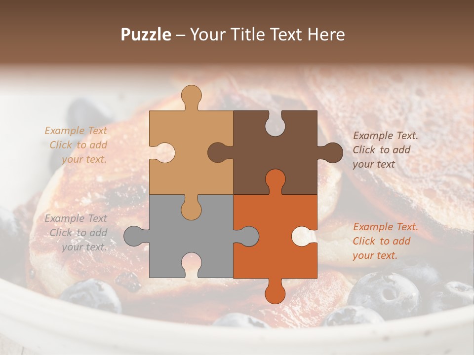 A White Bowl Filled With Pancakes And Blueberries PowerPoint Template