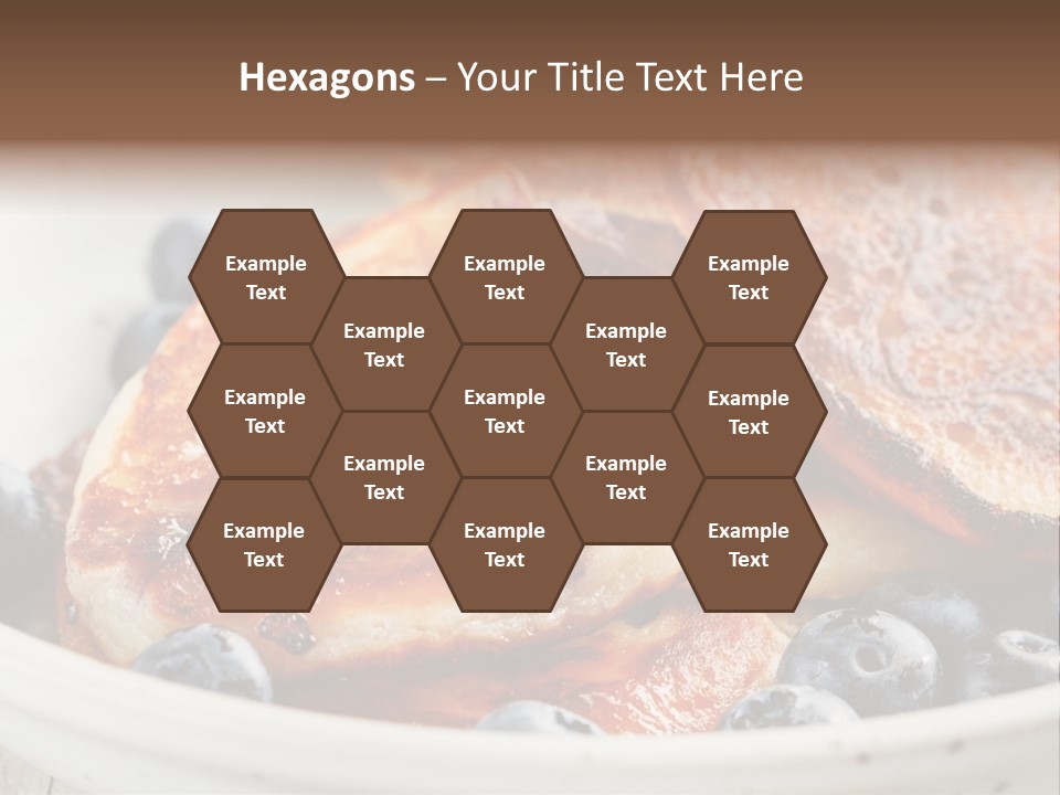 A White Bowl Filled With Pancakes And Blueberries PowerPoint Template