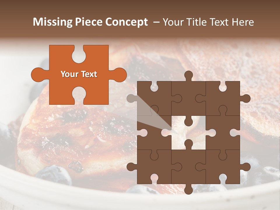 A White Bowl Filled With Pancakes And Blueberries PowerPoint Template